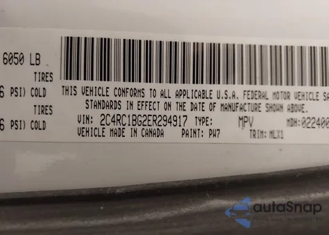 2014 Chrysler Town & Country Touring from USA, damaged, VIN 2C4RC1BG2ER294917